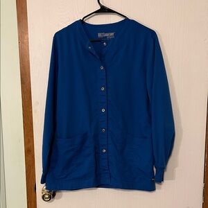 Barco Grey’s Anatomy Blue Scrub Jacket with Snaps Size Medium